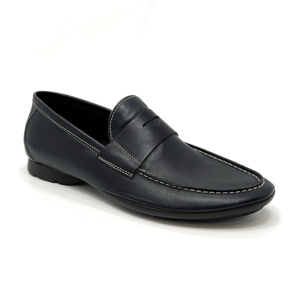 Dunhill Men’s Size 8.5 Black Driving Moccasins Leather Penny Loafer Shoes EUC - Picture 1 of 13